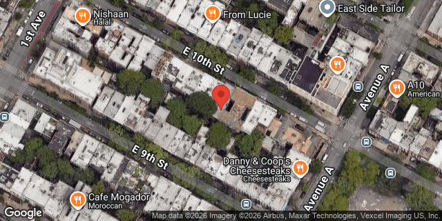 Aerial map of 278 EAST 10 STREET, Manhattan