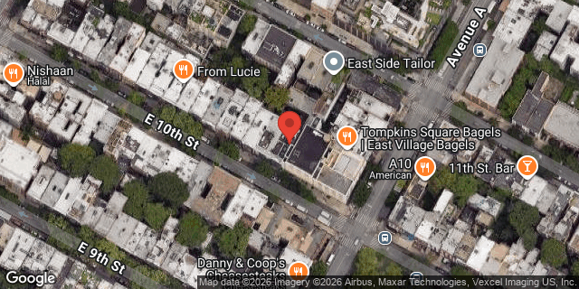 Aerial map of 279 EAST 10 STREET, Manhattan