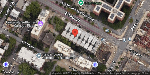 Aerial map of 626 EAST 14 STREET, Manhattan