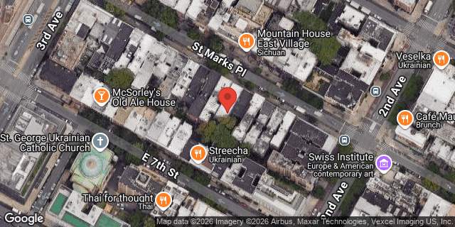 Aerial map of 26 ST MARKS PLACE, Manhattan