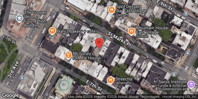 Aerial map of 16 ST MARKS PLACE, Manhattan