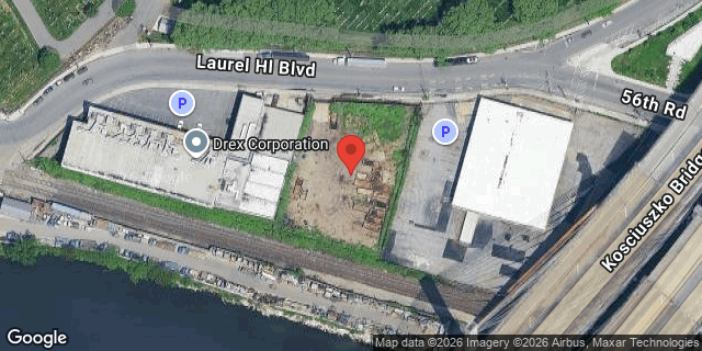 Aerial map of 34-40 LAUREL HILL BLVD, Queens