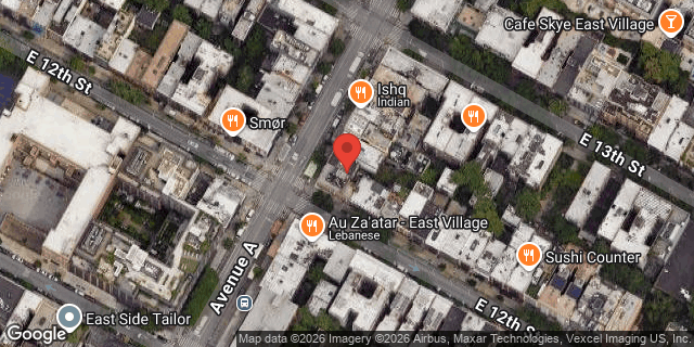 Aerial map of 196 AVENUE A, Manhattan