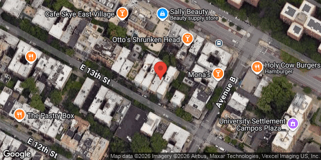 Aerial map of 539 EAST 13 STREET, Manhattan