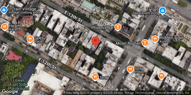 Aerial map of 442 EAST 13 STREET, Manhattan