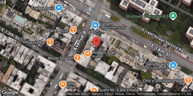 Aerial map of 218 AVENUE A, Manhattan