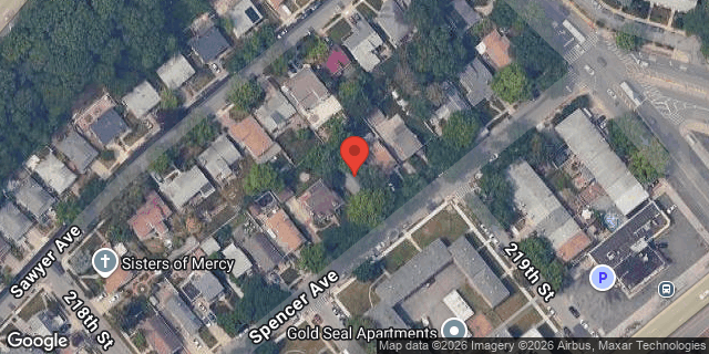 Aerial map of 218-37 SPENCER AVENUE, Queens