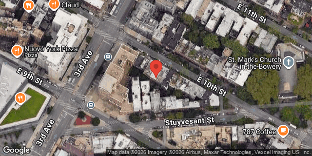 Aerial map of 108 EAST 10 STREET, Manhattan
