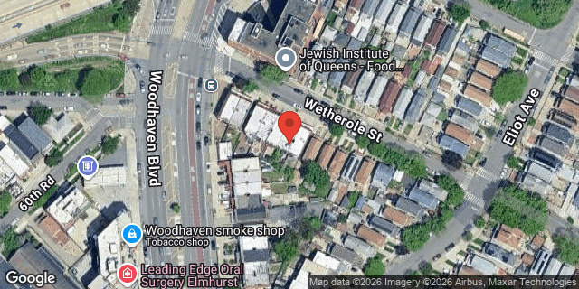 Aerial map of 60-26 WETHEROLE STREET, Queens