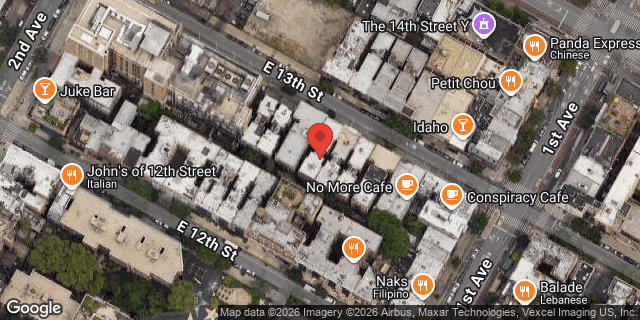 Aerial map of 338 EAST 13 STREET, Manhattan