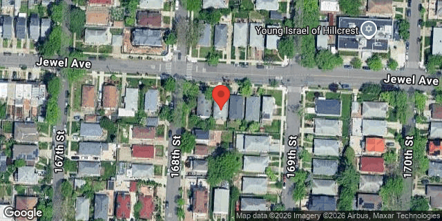 Aerial map of 168-06 JEWEL AVENUE, Queens