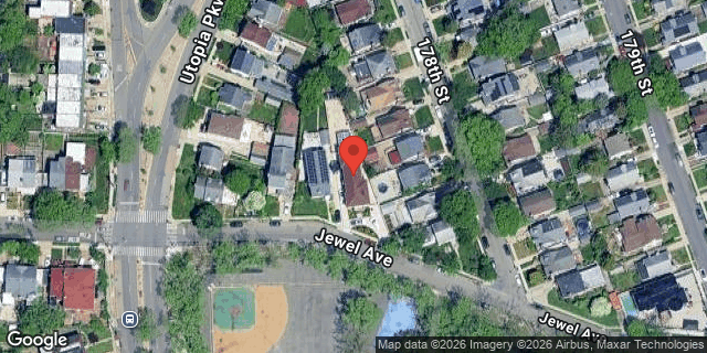 Aerial map of 176-25 JEWEL AVENUE, Queens
