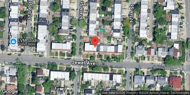 Aerial map of 174-05 JEWEL AVENUE, Queens