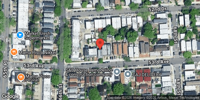 Aerial map of 66-15 53 AVENUE, Queens