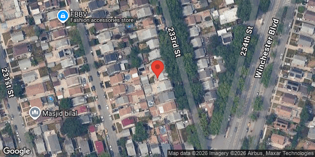 Aerial map of 86-40 233 STREET, Queens