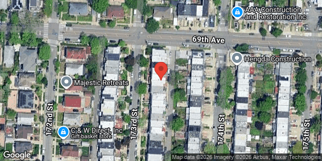 Aerial map of 69-11 173 STREET, Queens