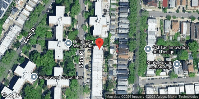 Aerial map of 52-39 65 PLACE, Queens