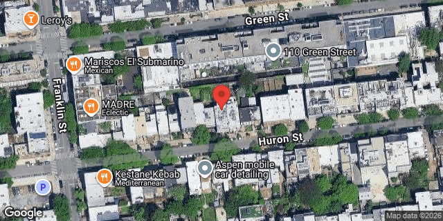 Aerial map of 117 HURON STREET, Brooklyn