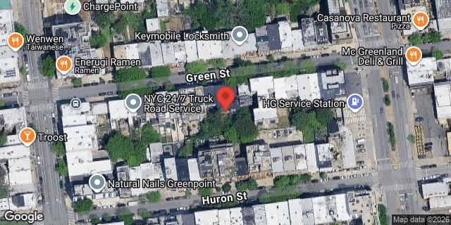 Aerial map of 196 GREEN STREET, Brooklyn