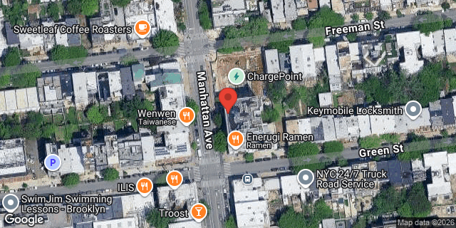 Aerial map of 1030 MANHATTAN AVENUE, Brooklyn