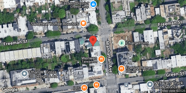 Aerial map of 1037 MANHATTAN AVENUE, Brooklyn