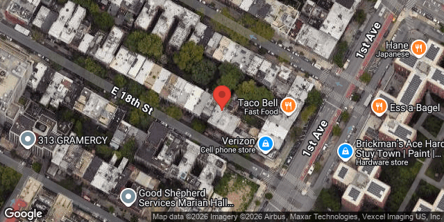 Aerial map of 345 EAST 18 STREET, Manhattan