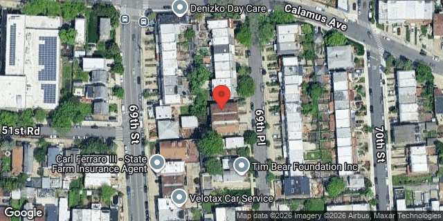 Aerial map of 51-38 69 PLACE, Queens