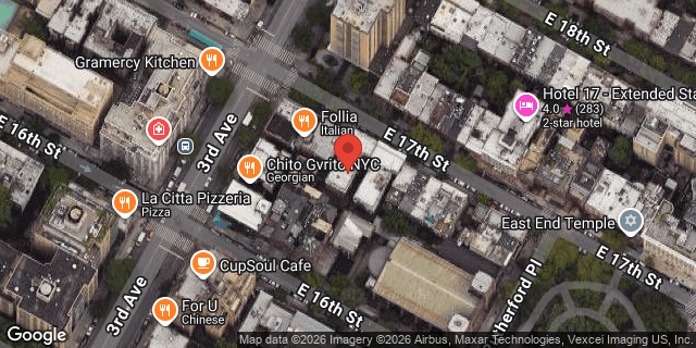 Aerial map of 206 EAST 17 STREET, Manhattan