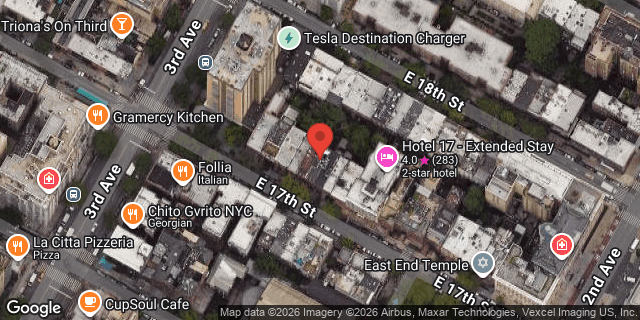 Aerial map of 213 EAST 17 STREET, Manhattan