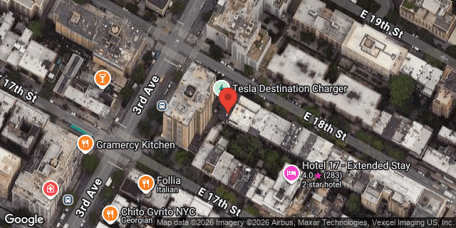 Aerial map of 206 EAST 18 STREET, Manhattan