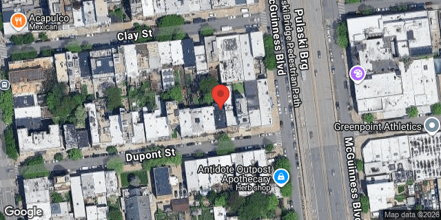 Aerial map of 157 DUPONT STREET, Brooklyn