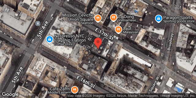 Aerial map of 14 EAST 17 STREET, Manhattan