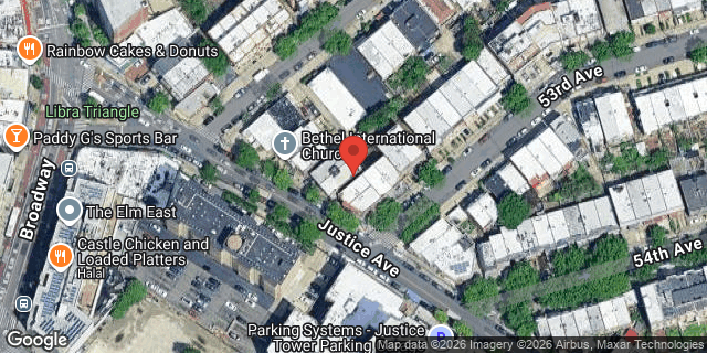 Aerial map of 87-15 JUSTICE AVENUE, Queens