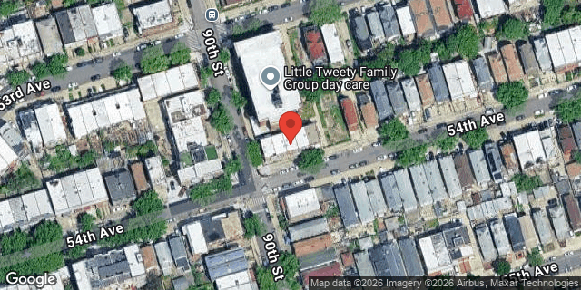 Aerial map of 90-05 54 AVENUE, Queens