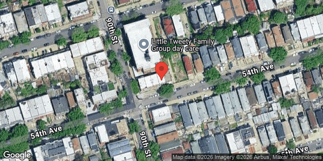 Aerial map of 90-07 54 AVENUE, Queens