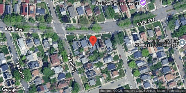 Aerial map of 182-12 64 AVENUE, Queens