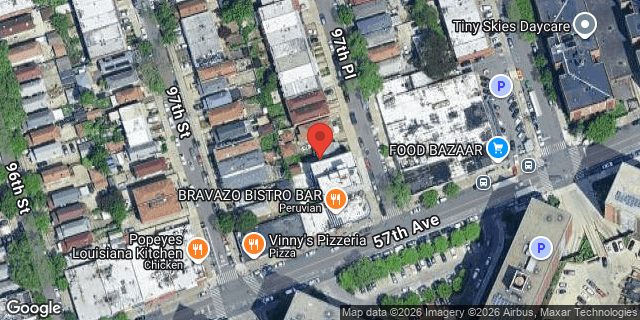 Aerial map of 55-38 97 PLACE, Queens