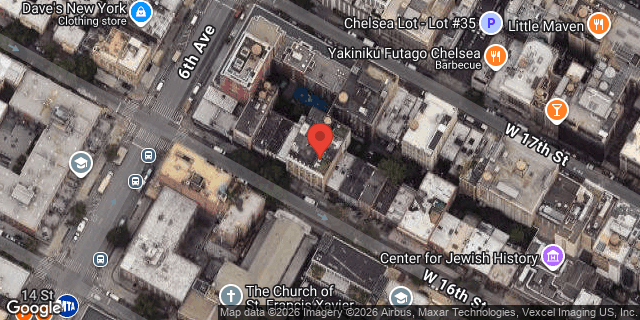 Aerial map of 43 WEST 16 STREET, Manhattan