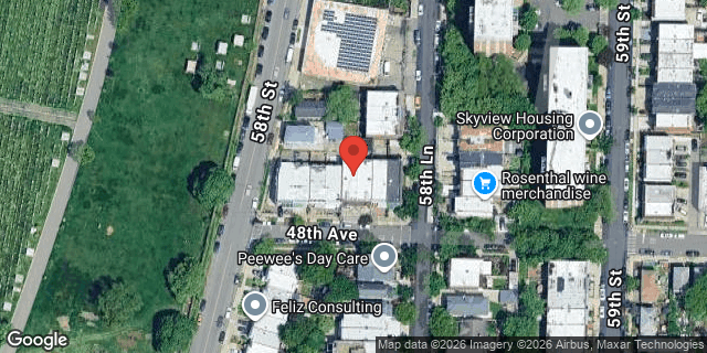 Aerial map of 58-13 48 AVENUE, Queens