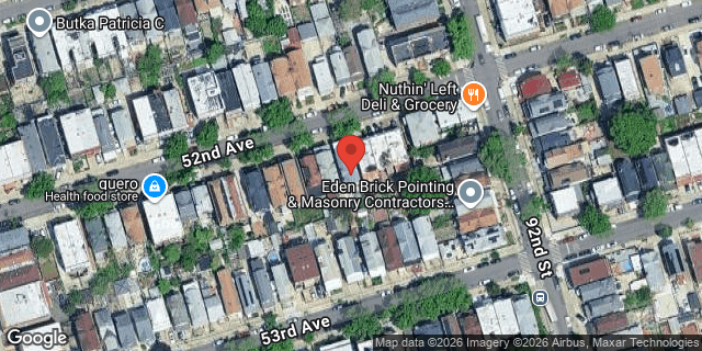 Aerial map of 90-52 52 AVENUE, Queens