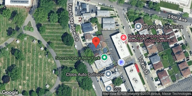 Aerial map of 59-19 FRESH MEADOW LANE, Queens