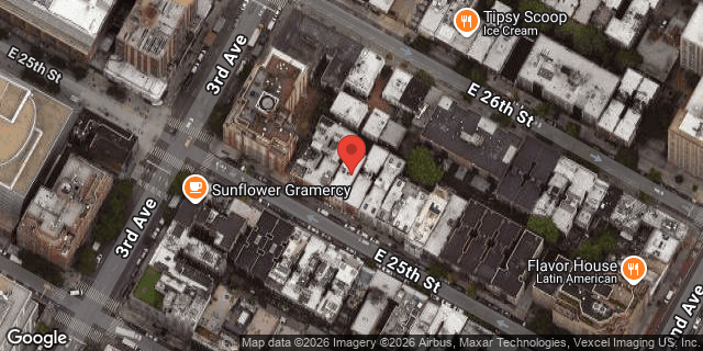 Aerial map of 213 EAST 25 STREET, Manhattan