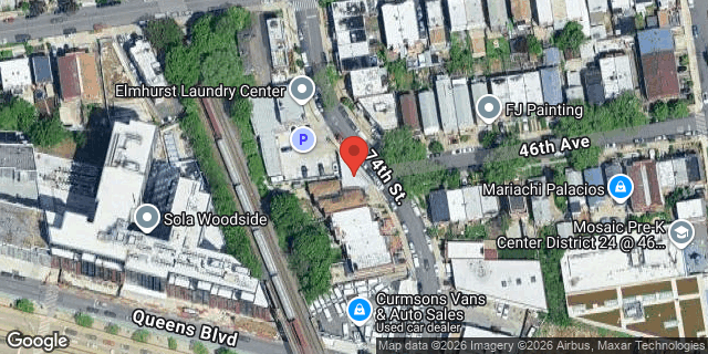 Aerial map of 45-22 74 STREET, Queens