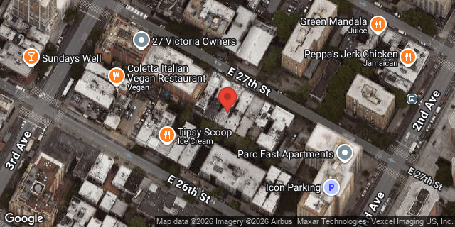 Aerial map of 222 EAST 27 STREET, Manhattan