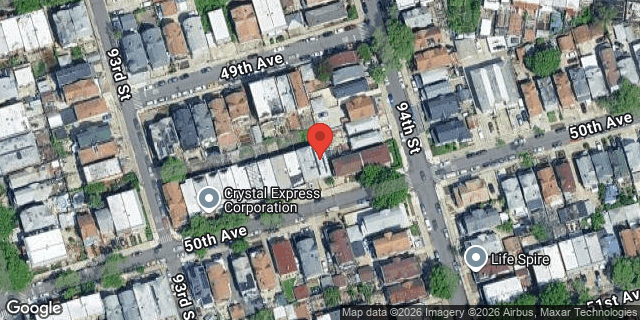 Aerial map of 93-25 50 AVENUE, Queens