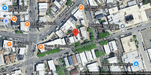 Aerial map of 96-11 50 AVENUE, Queens