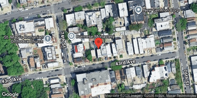 Aerial map of 74-15 43 AVENUE, Queens