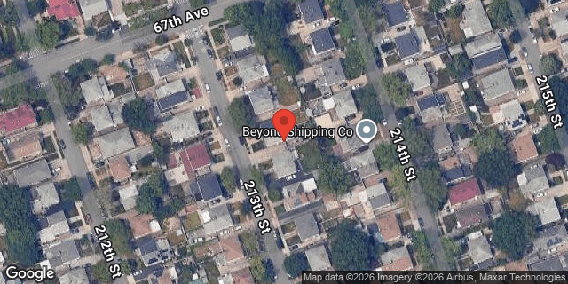 Aerial map of 67-19 213 STREET, Queens