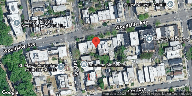 Aerial map of 74-08 WOODSIDE AVENUE, Queens