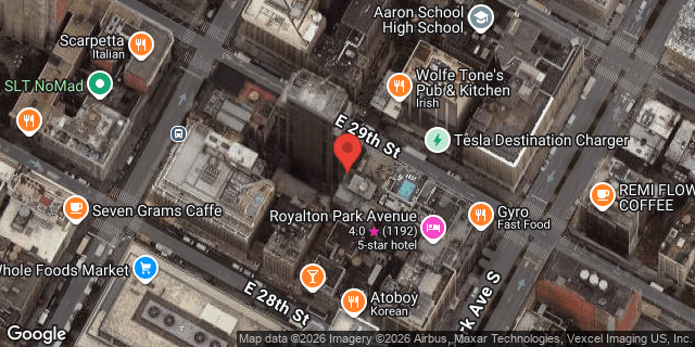 Aerial map of 36 EAST 29TH STREET, Manhattan